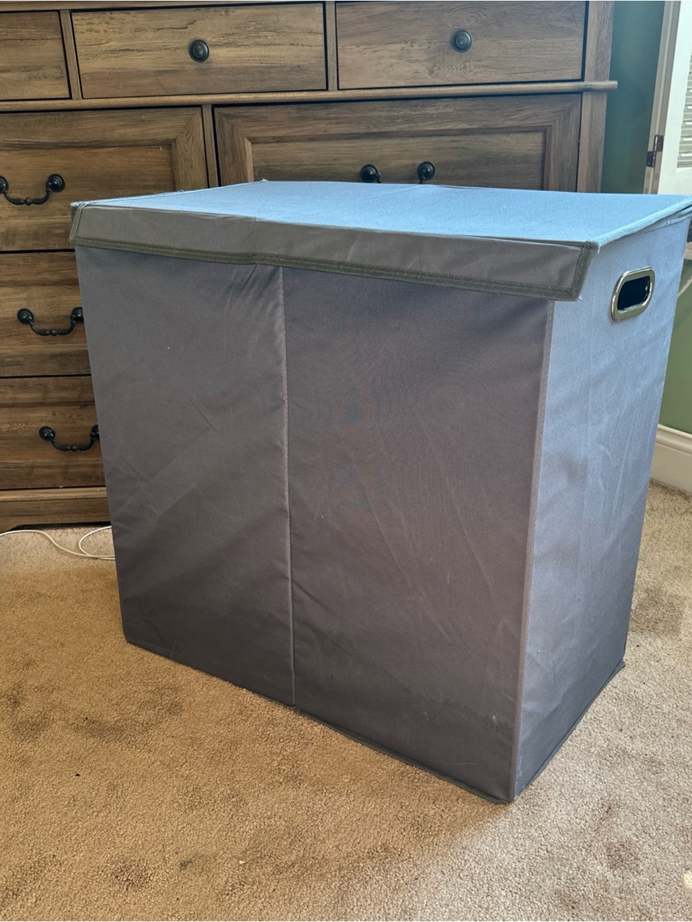 Double Laundry Hamper Collapsible Mesh Bag Closet Space Storage